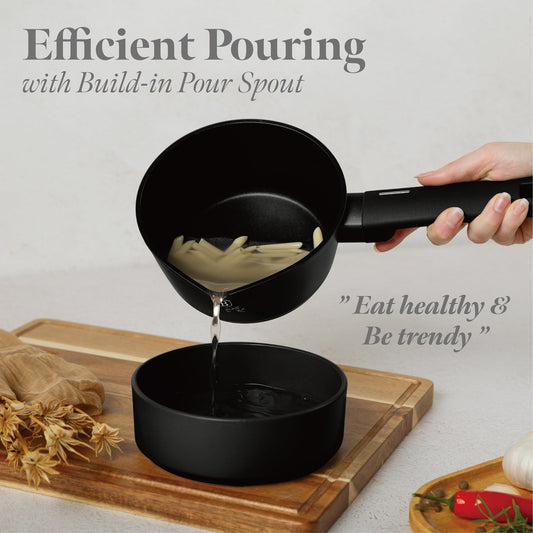 Berlinger Haus 16cm Titan Pro Non-Stick Coating Saucepan – Matte Black