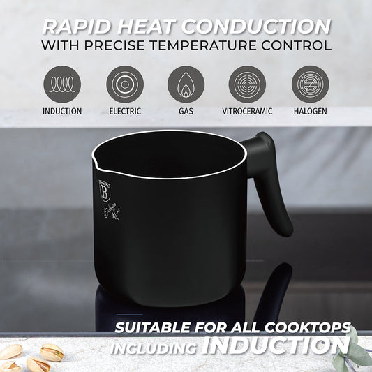 Berlinger Haus 1.2L Titan Pro Non-Stick Coating Milk Pot - Matt Black