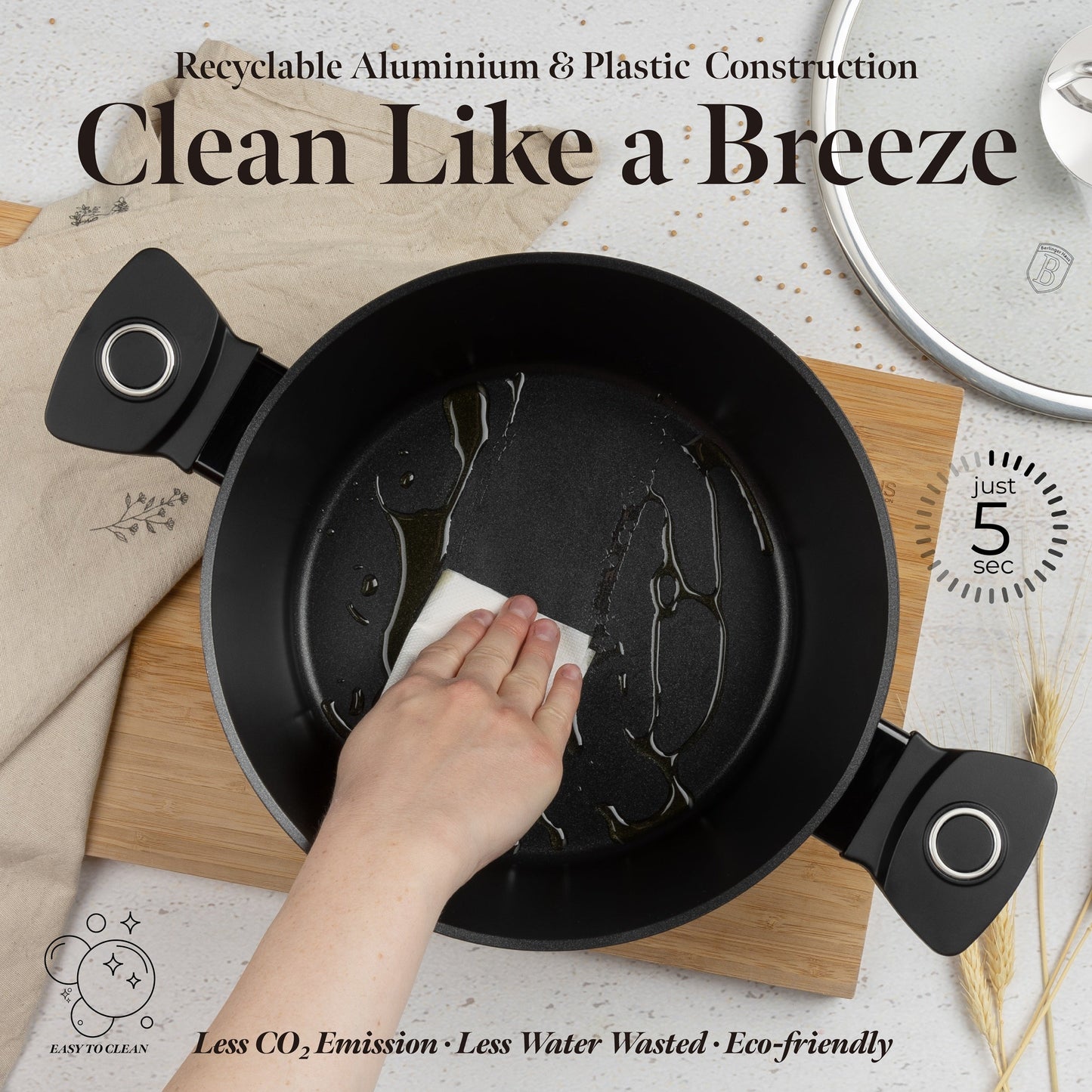 Berlinger Haus 15-Piece Non Stick Titan Pro Coating Cookware Set - Black Vintage