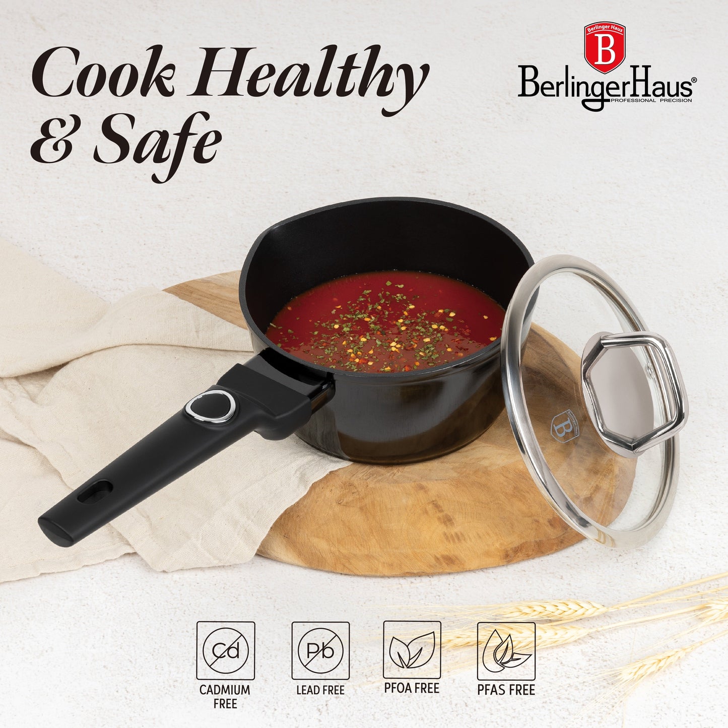 Berlinger Haus 15-Piece Non Stick Titan Pro Coating Cookware Set - Black Vintage