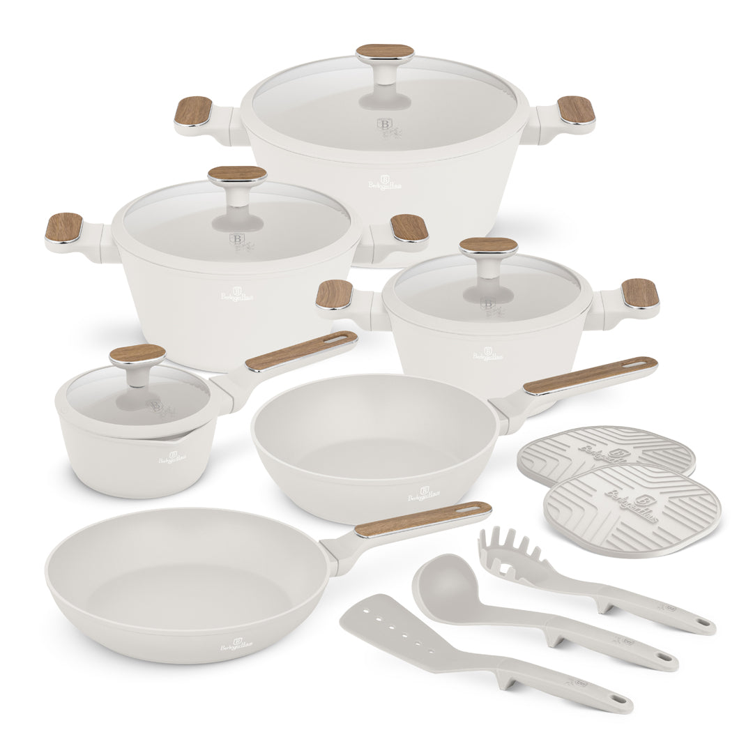 Berlinger Haus 15-Piece Titan Pro Non-Stick Coating Cookware Set - Sahara Nordic