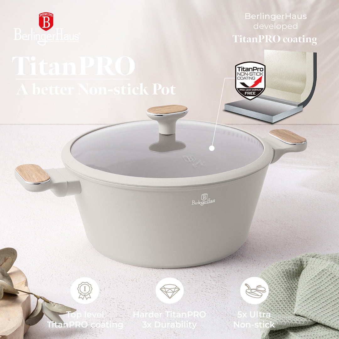 Berlinger Haus 15-Piece Titan Pro Non-Stick Coating Cookware Set - Sahara Nordic