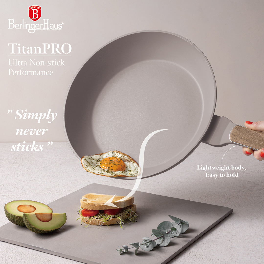 Berlinger Haus 15-Piece Titan Pro Non-Stick Coating Cookware Set - Taupe Nordic