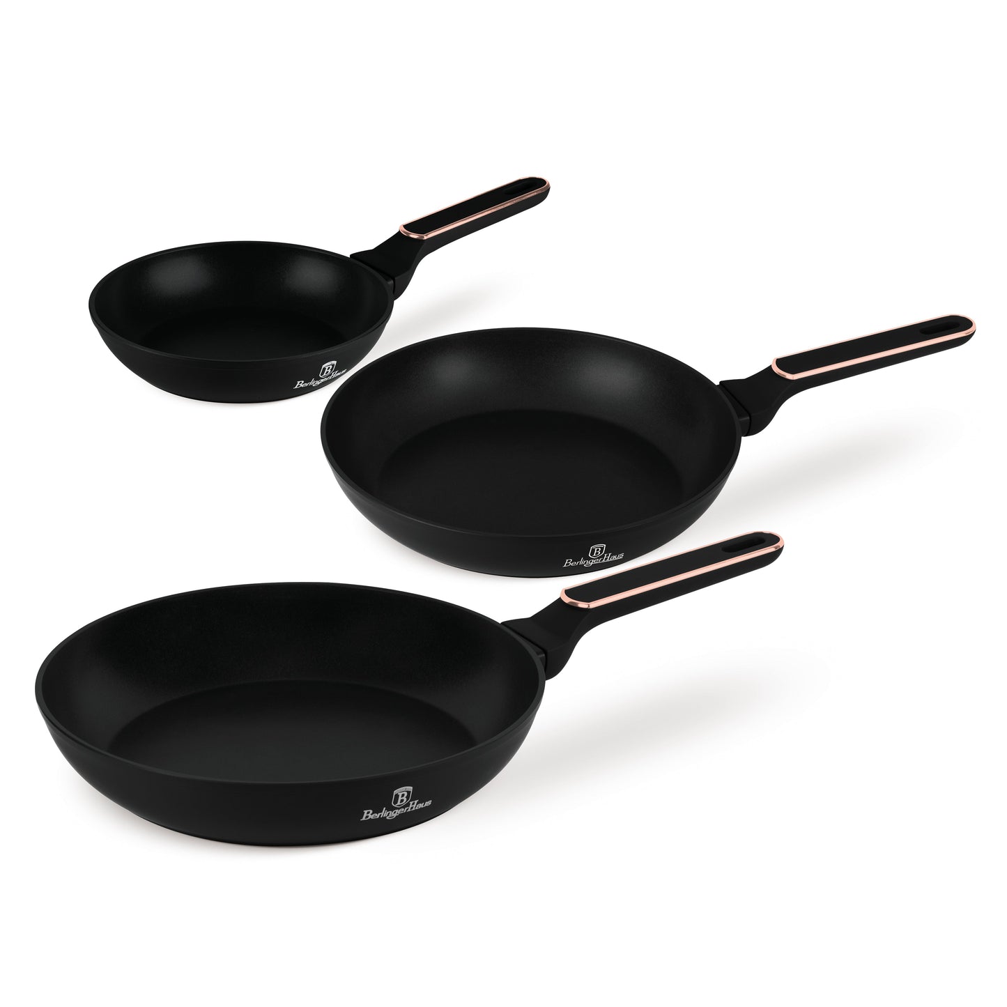 Berlinger Haus 3-Piece Titan Pro Non-Stick Coating Frypan Set – Black Rose