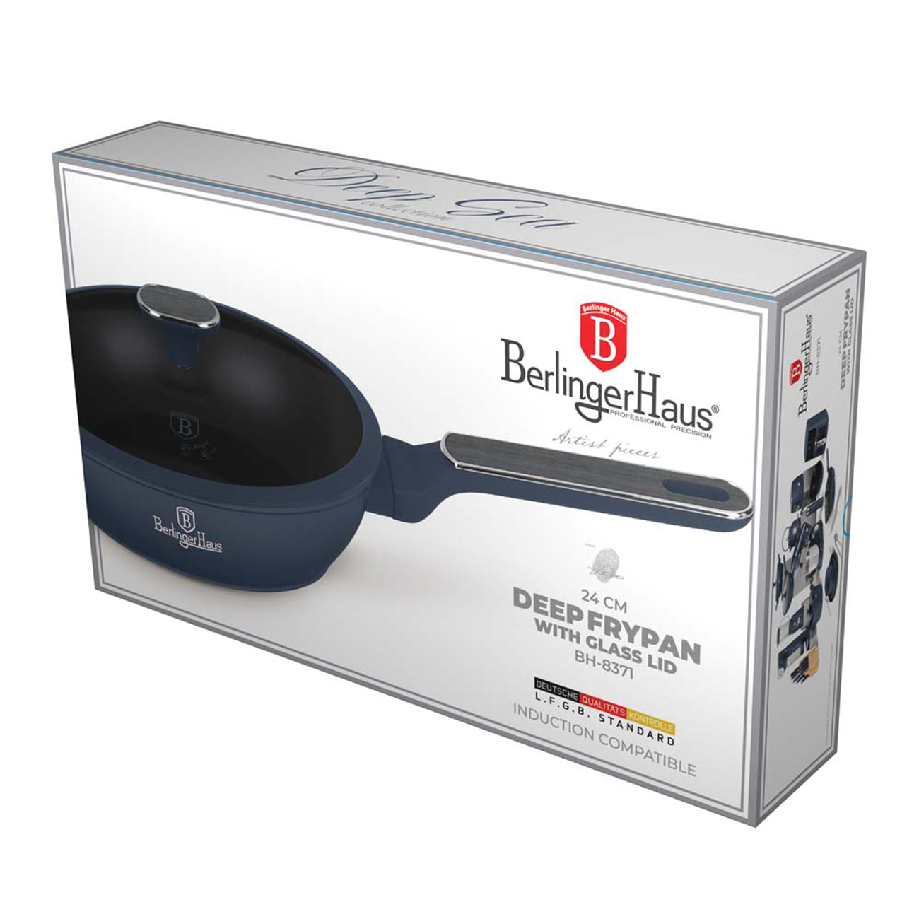 Berlinger Haus 24cm Titan Pro Non-Stick Coating Deep Frypan with Lid – Deep Sea