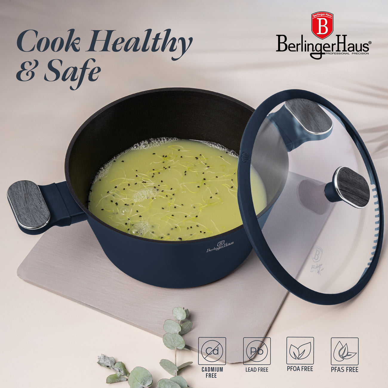 Berlinger Haus 24cm Titan Pro Non-Stick Coating Casserole – Deep Sea