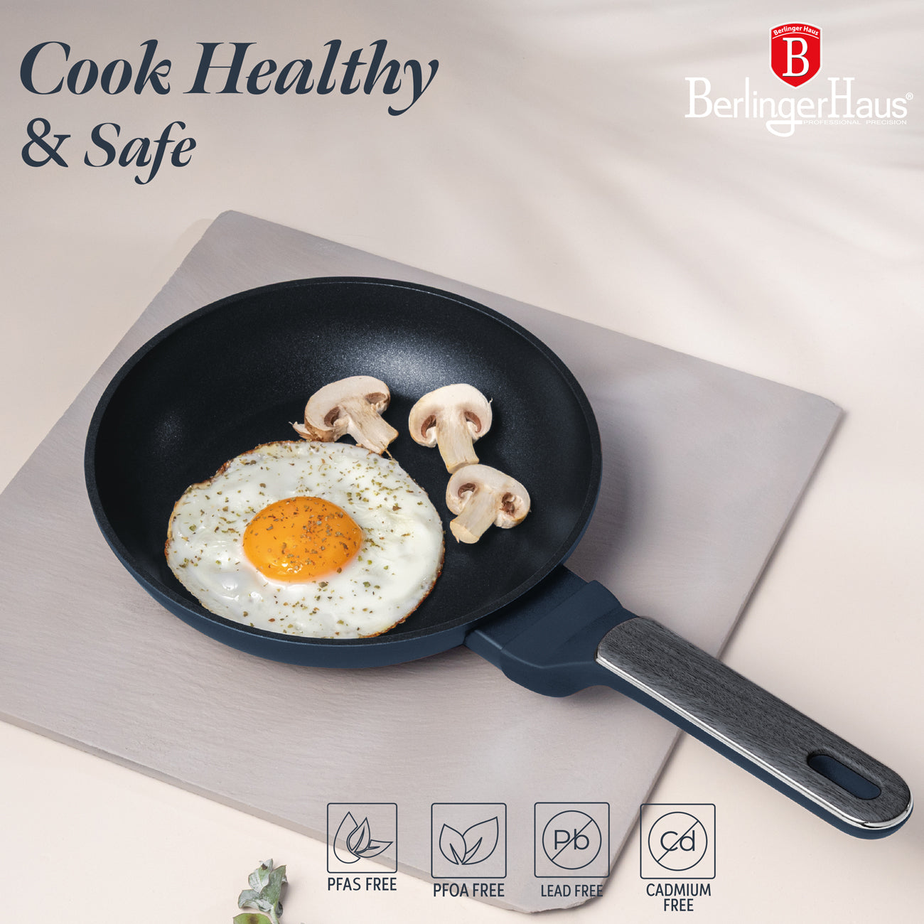 Berlinger Haus 3-Piece Titan Pro Non-Stick Coating Frypan Set – Deep Sea