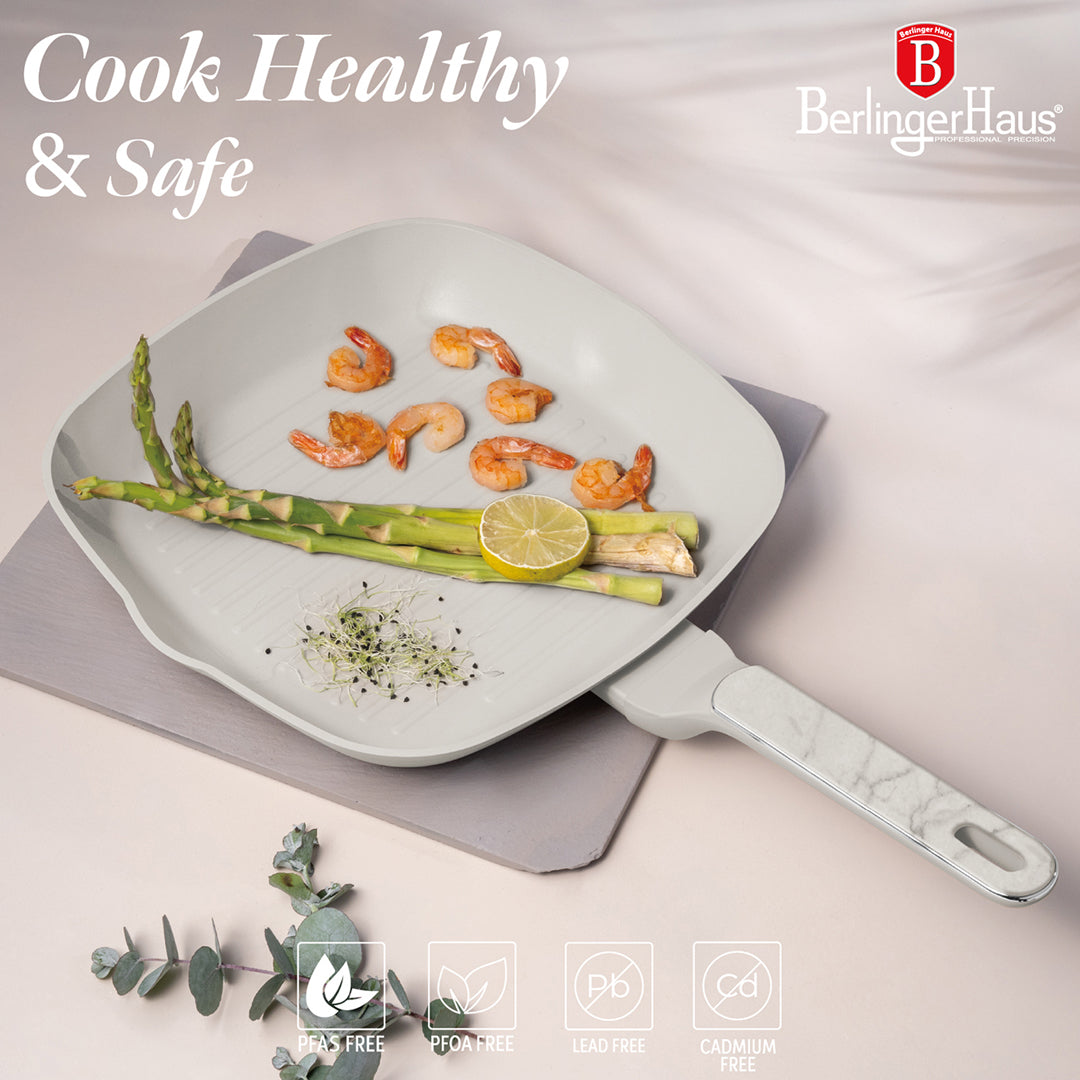 Berlinger Haus 28cm Titan Pro Non-Stick Coating Grill Pan - Sahara Marble