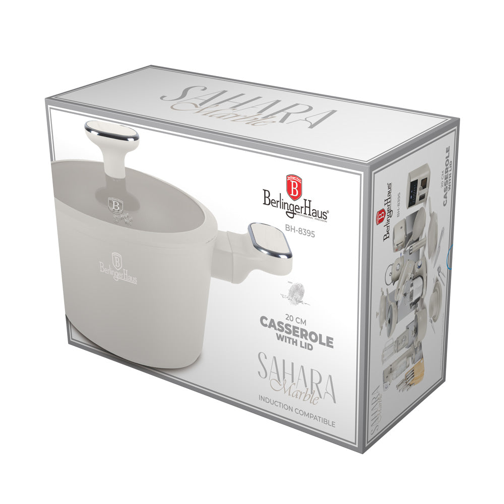 Berlinger Haus 20cm Titan Pro Non-Stick Coating Casserole - Sahara Marble