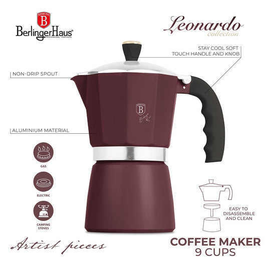 Berlinger Haus 9 Cups Espresso Coffee Maker - Leonardo