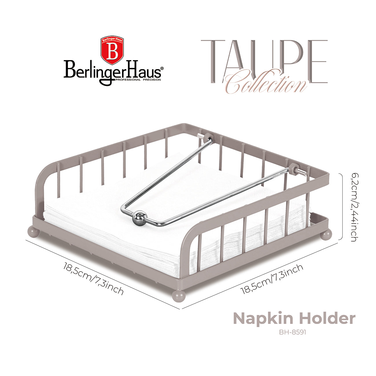 Berlinger Haus Napkin Holder – Taupe