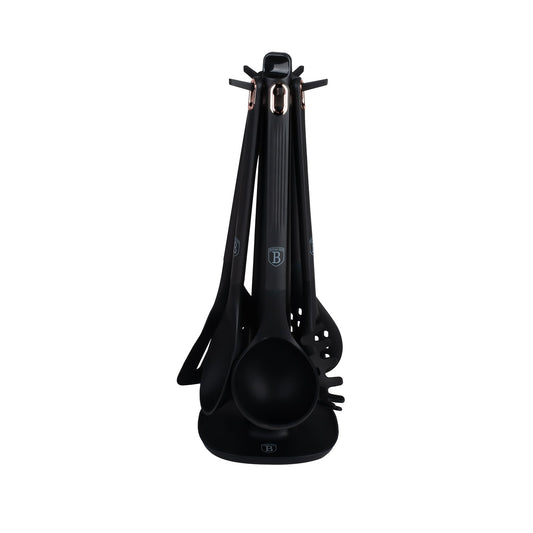 Berlinger Haus 6-Piece Non-Stick Kitchen Tool Set with Stand – Black Rose