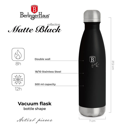 Berlinger Haus 500ml Vacuum Flask Bottle - Matte Black