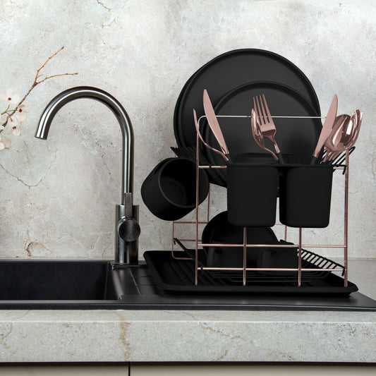 Berlinger Haus 48cm Dish Rack – Black Rose