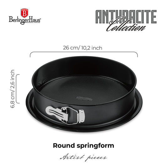 Berlinger Haus Round Springform Pan 26×6.8cm - Matte Anthracite