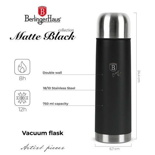 Berlinger Haus 750ml Vacuum Flask - Matte Black