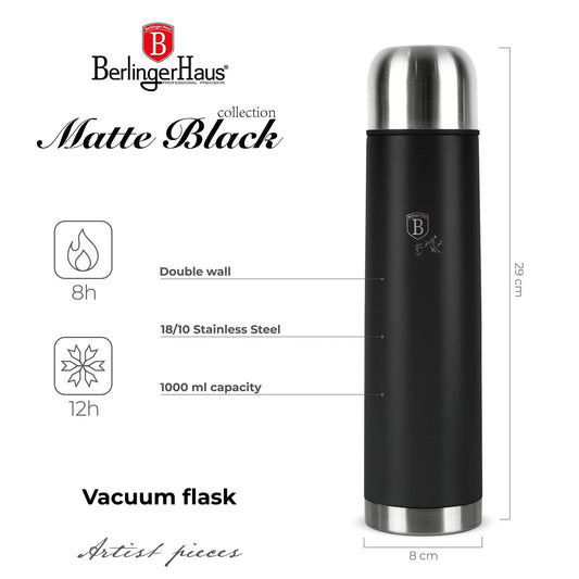 Berlinger Haus 1L Vacuum Flask - Matte Black