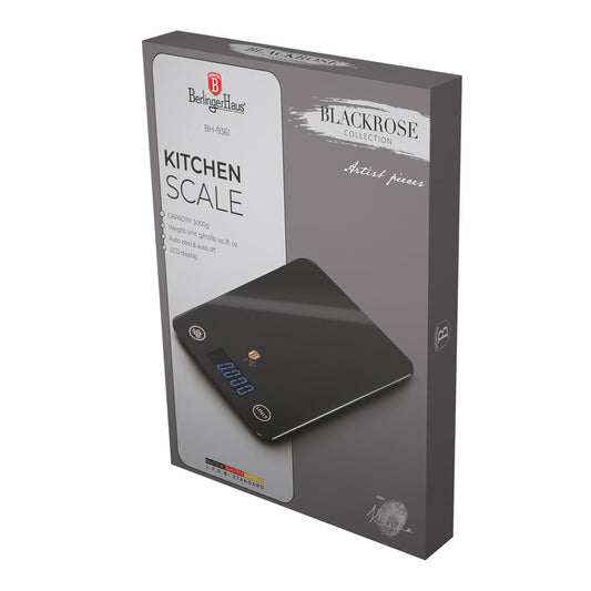 Berlinger Haus 5kg Digital Glass Kitchen Scale – Black Rose