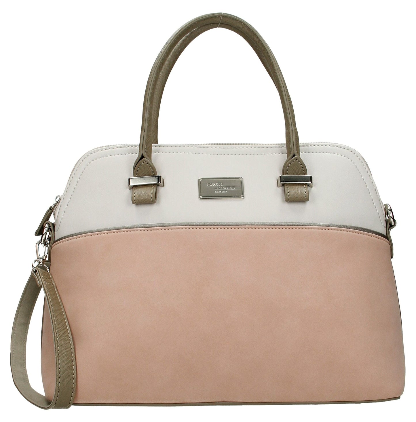 David Jones Paris Ladies Hand Bag - Pink & Brown 3749
