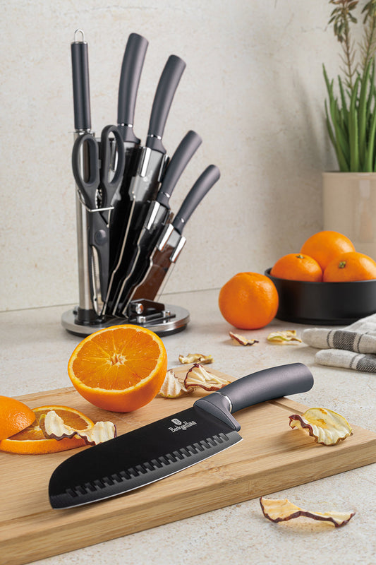 Berlinger Haus 8-Piece Knife Set with Acrylic Stand - Carbon Pro
