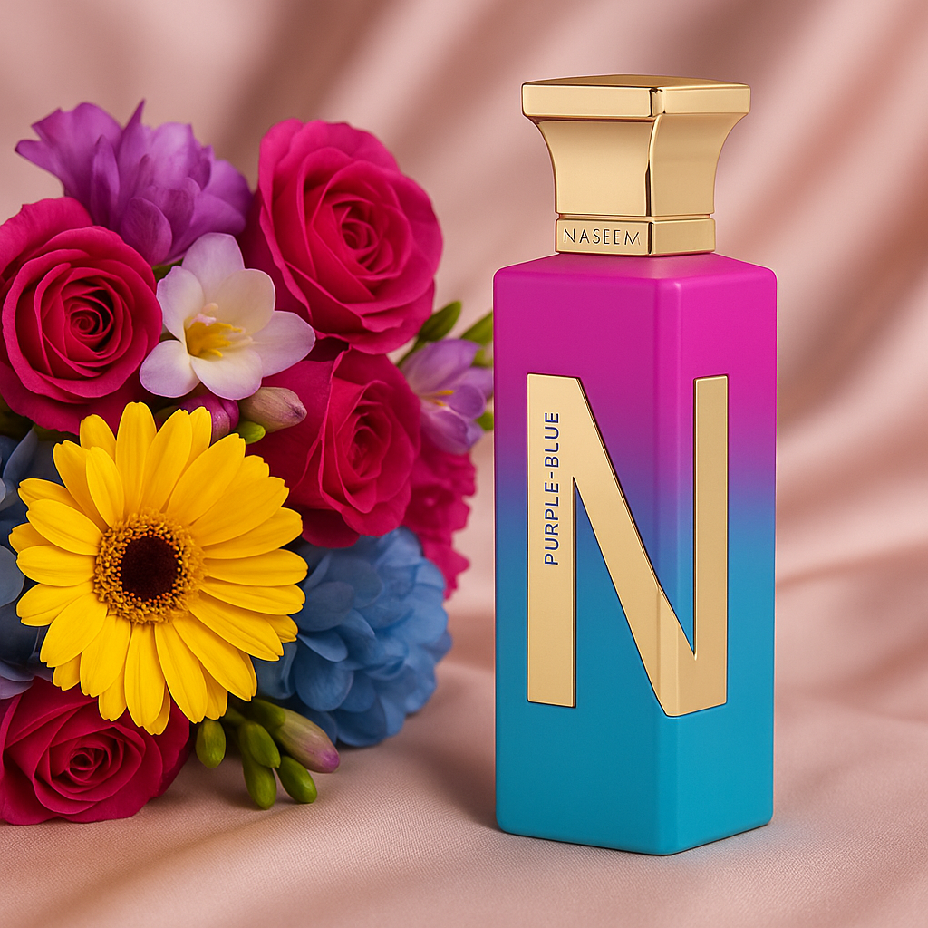 Naseem - Purple Blue Aqua Perfume 75ml - For Her - Alcohol Free
