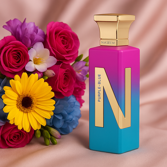 Naseem - Purple Blue Aqua Perfume 75ml - For Her - Alcohol Free