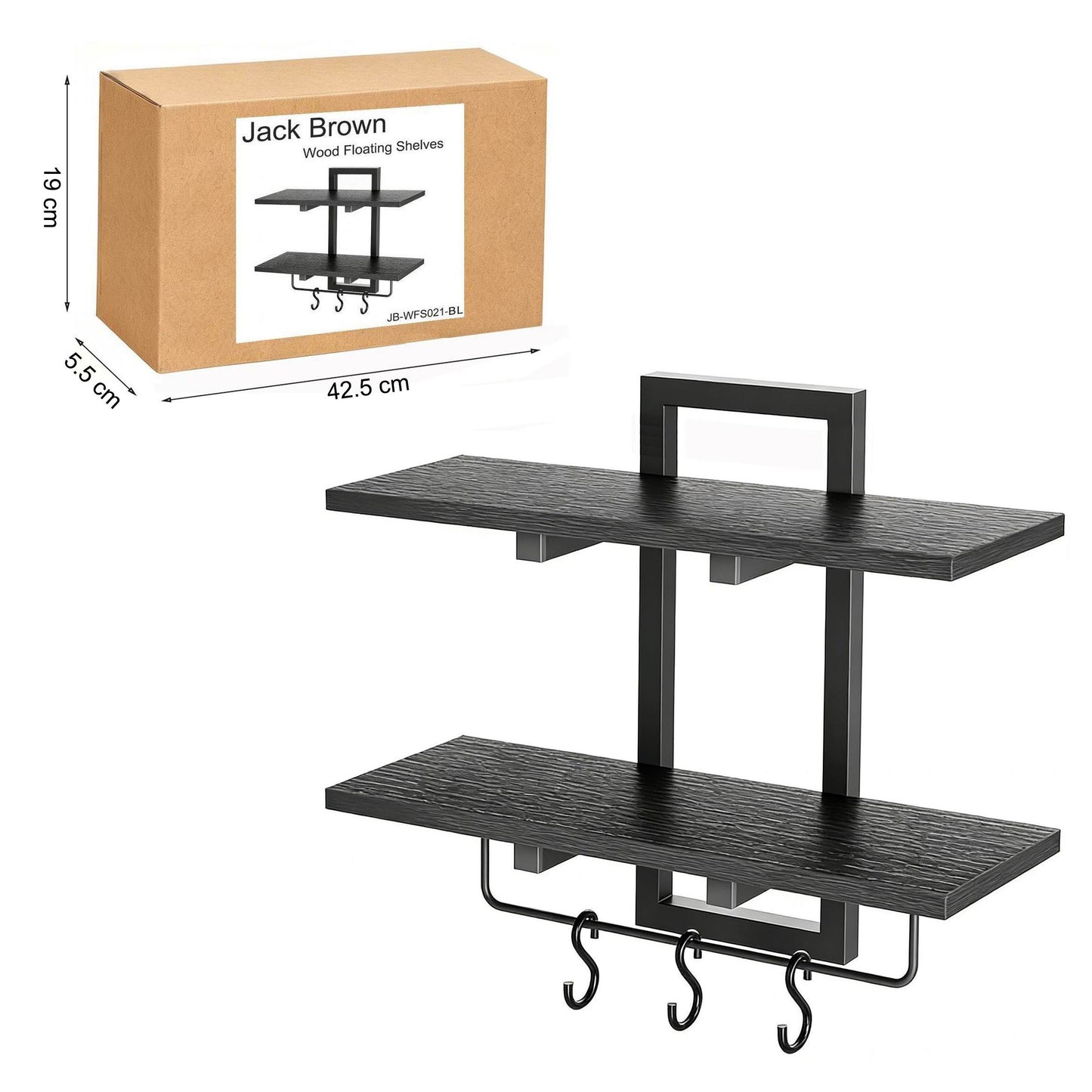 Boudoir Wood Floating Shelves (Black)