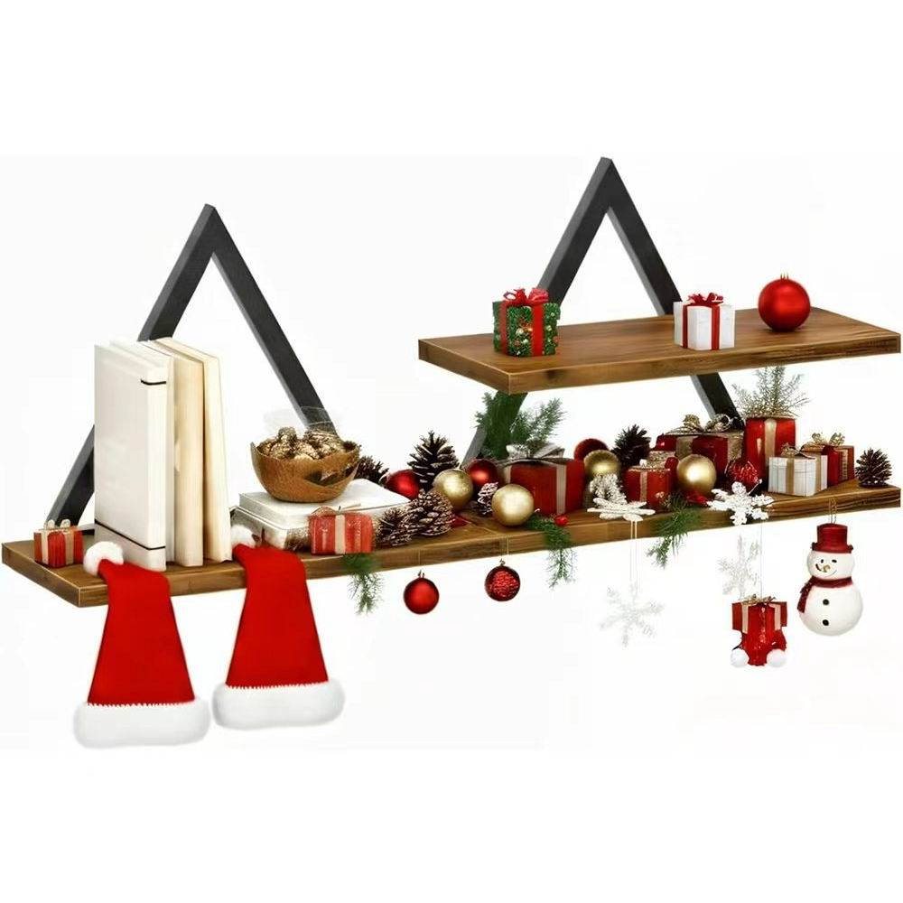 Boudoir 3-Tier V-Frame Wall Shelf (Brown)
