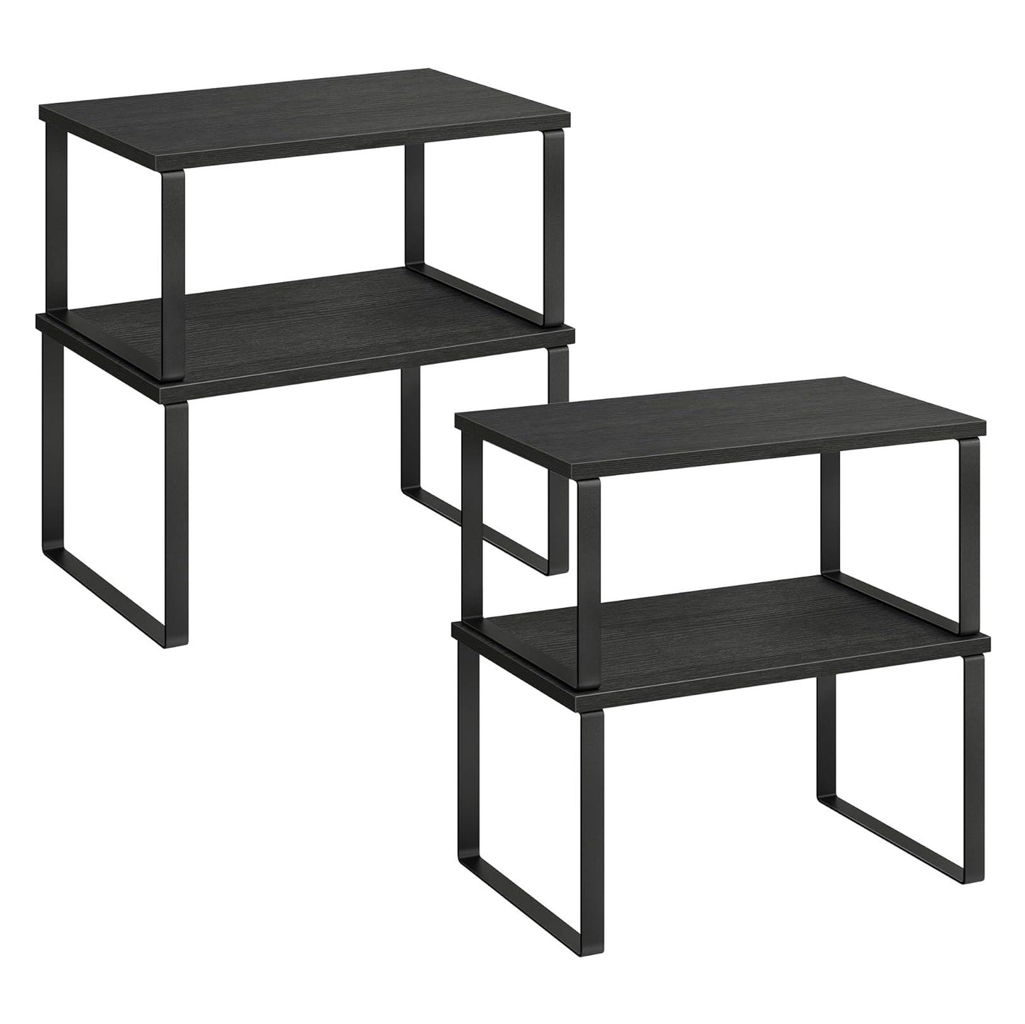 Boudoir 2-Tier Storage Stands – 2-Piece Set (Black)