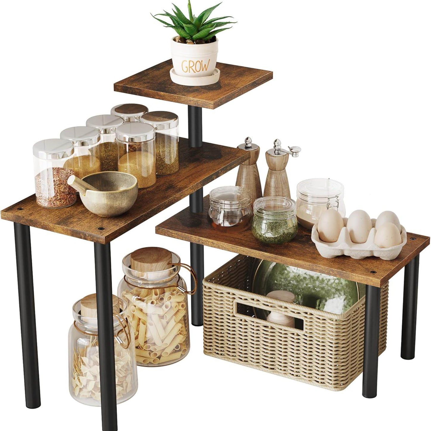 Boudoir 3-Tier Wooden Storage Console (Brown)