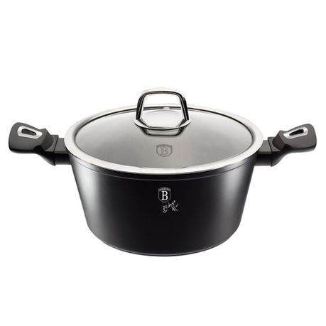 Berlinger Haus 20cm Marble Coating Casserole Pot - Black Silver