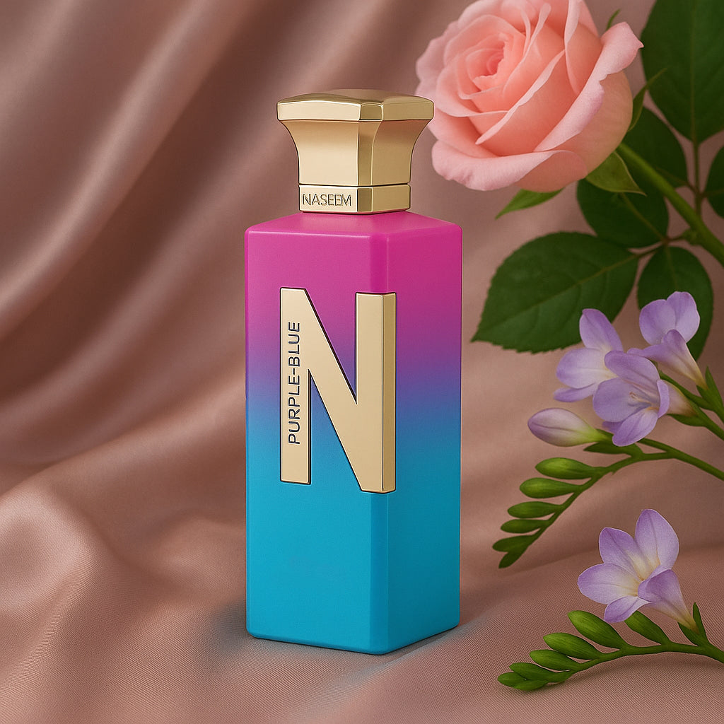 Naseem - Purple Blue Aqua Perfume 75ml - For Her - Alcohol Free