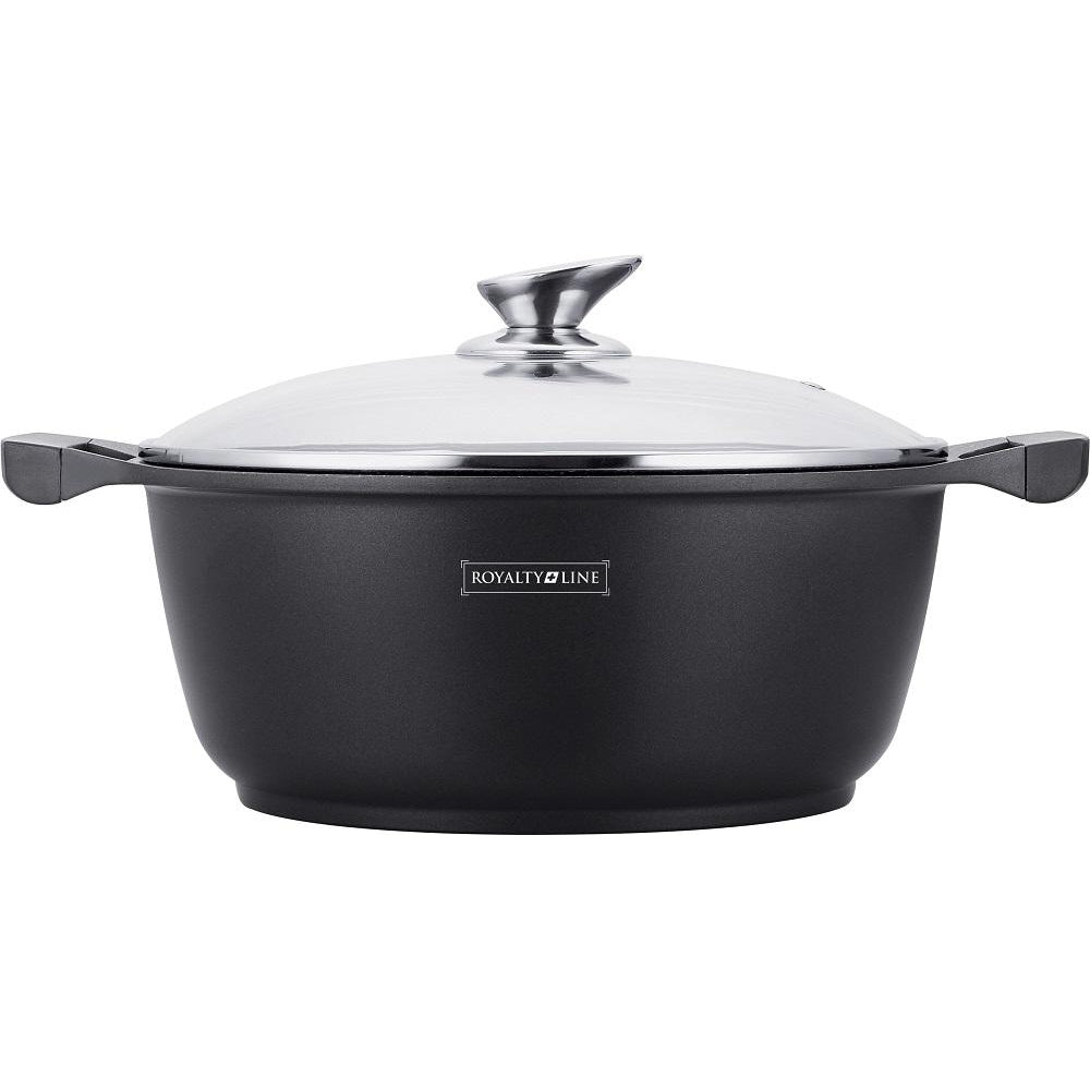 Royalty Line 20cm Marble Coating Casserole - Black