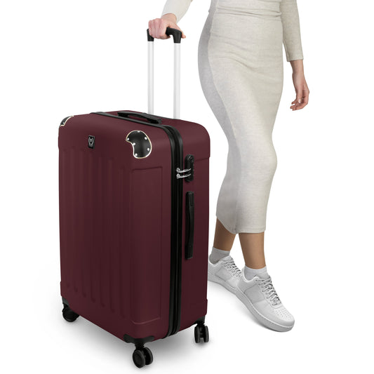 Swiss Hufeisen 3-Piece Travel Luggage Set - Bordeaux Gold