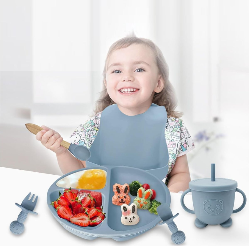 Jane Becker 10-Piece Silicone Baby & Toddler Feeding Set