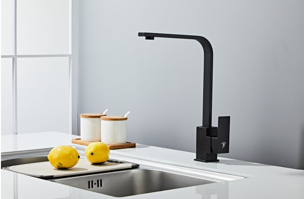 Jack Brown Kitchen Mixer Tap with Hose - Matt Black