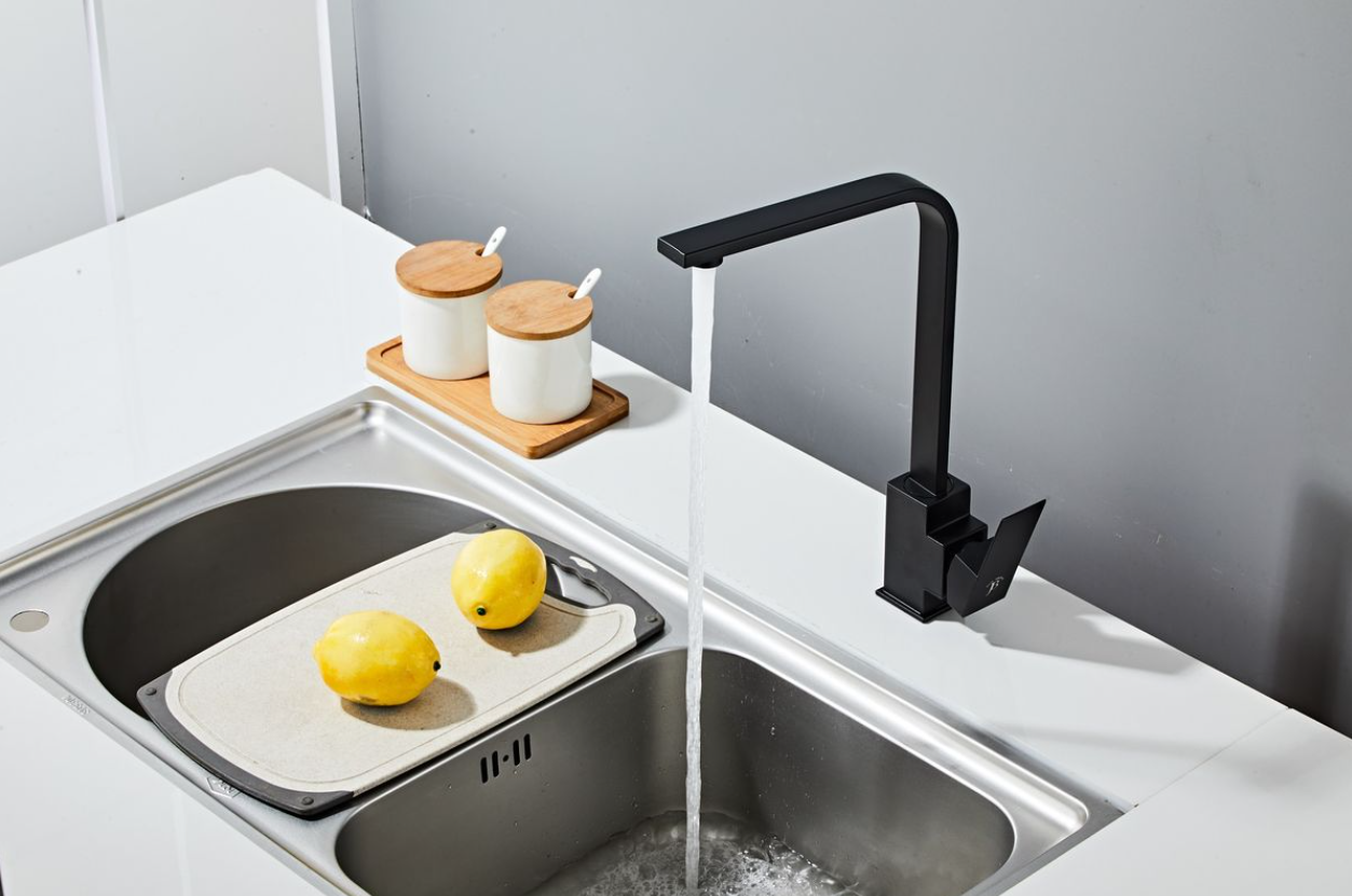 Jack Brown Kitchen Mixer Tap with Hose - Matt Black