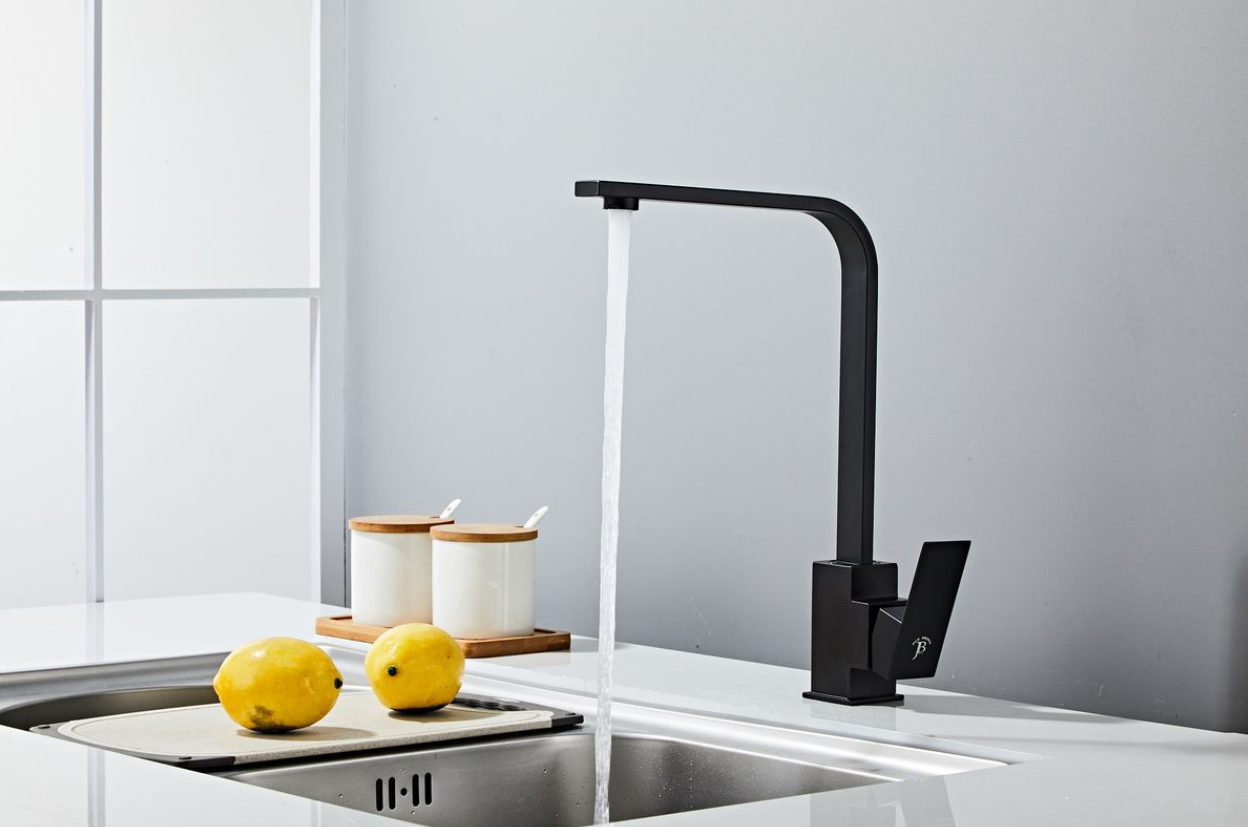 Jack Brown Kitchen Mixer Tap with Hose - Matt Black