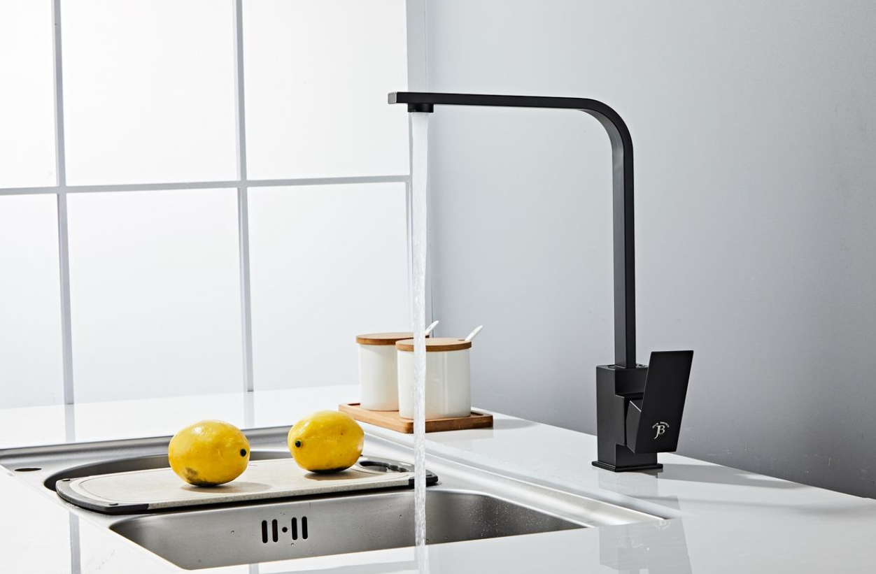 Jack Brown Kitchen Mixer Tap with Hose - Matt Black