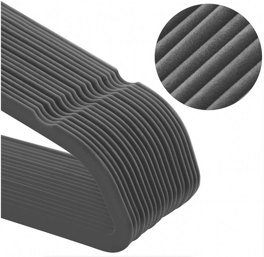Jack Brown 50-Pack Premium Velvet Hangers - Non Slip & Space Saving - Grey
