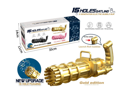 JB LUXX 2x Battery Operated Bubble Machines - Gold