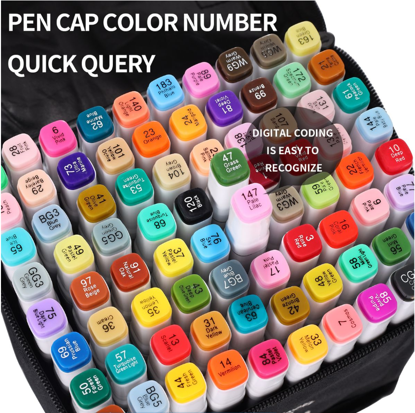 Jack Brown Artist Markers with Stand & Bag - White - 60 Pack