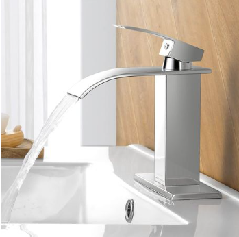 JOHLER Bathroom Faucet Tap Basin Mixer with Deck Plate & Hosepipes - Silver