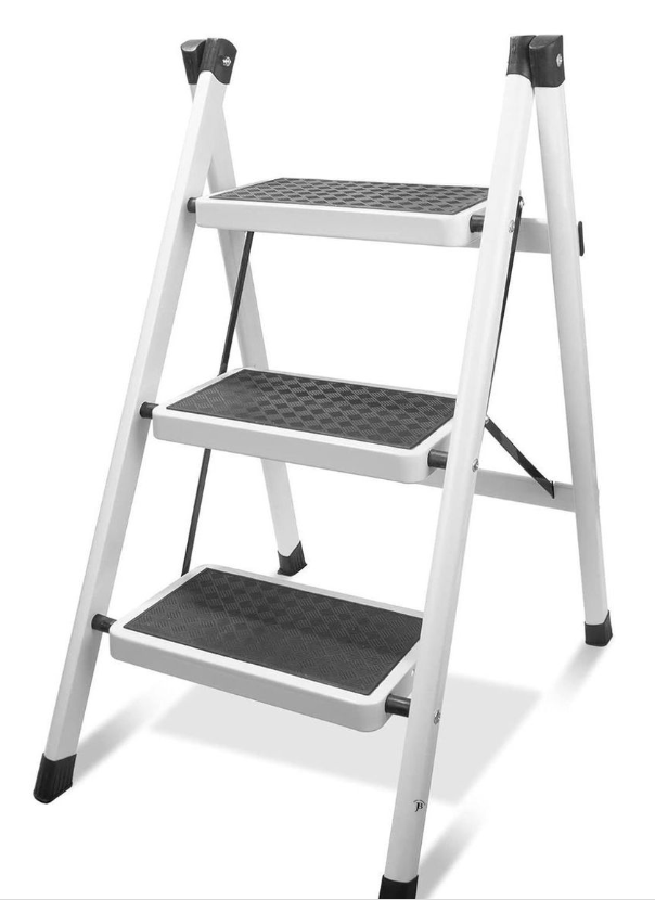 Jack Brown Sturdy & Anti-Slip 3-Step Folding Ladder