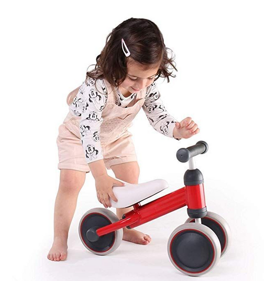 Jack Brown Baby Balance Double Wheel Bike No Foot Pedal Riding - Red