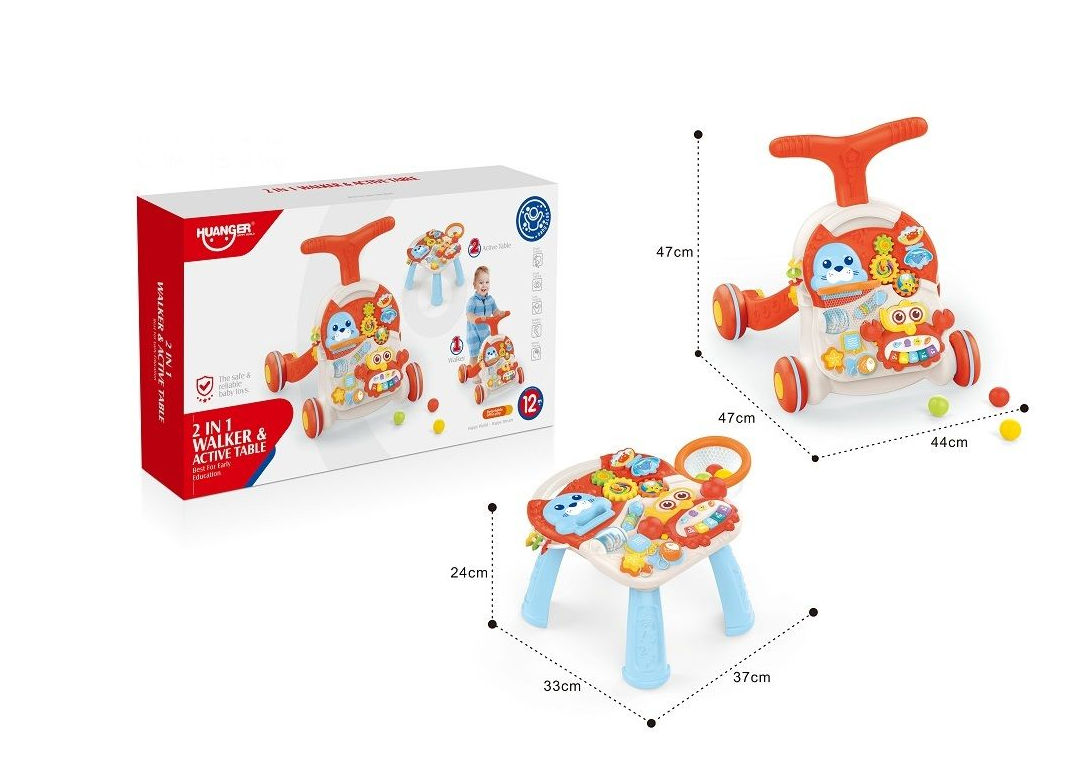 Jack Brown2-in-1 Baby Music Walker and Active Table Orange