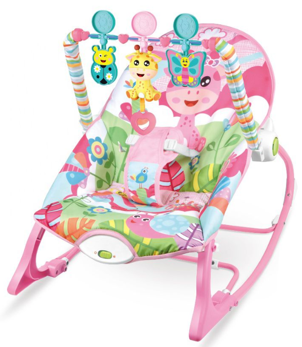 Jack Brown Infant-to-Toddler Baby Bouncing Musical Rocker Chair - Pink Giraffe
