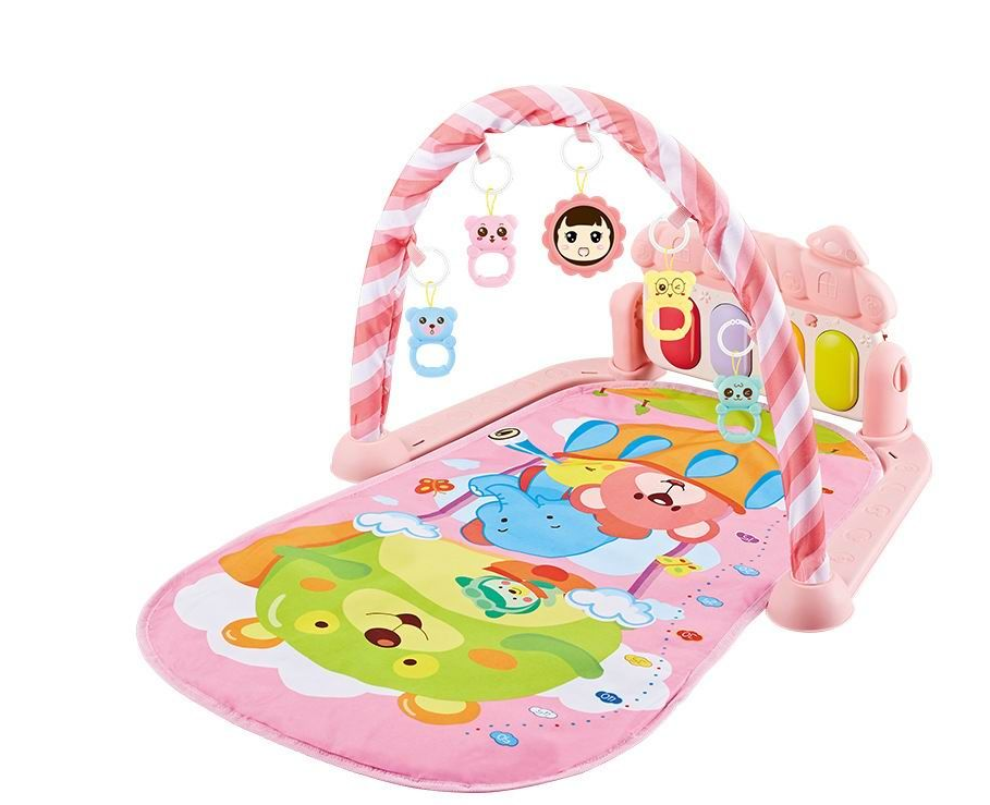 Jack Brown Baby Play Gym Piano Fitness Rack Mat -Pink
