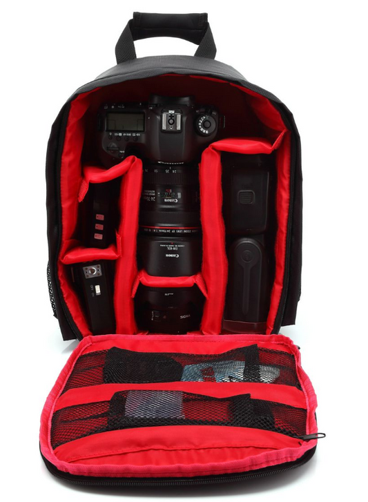 Jack Brown Waterproof Camera Backpack - Red