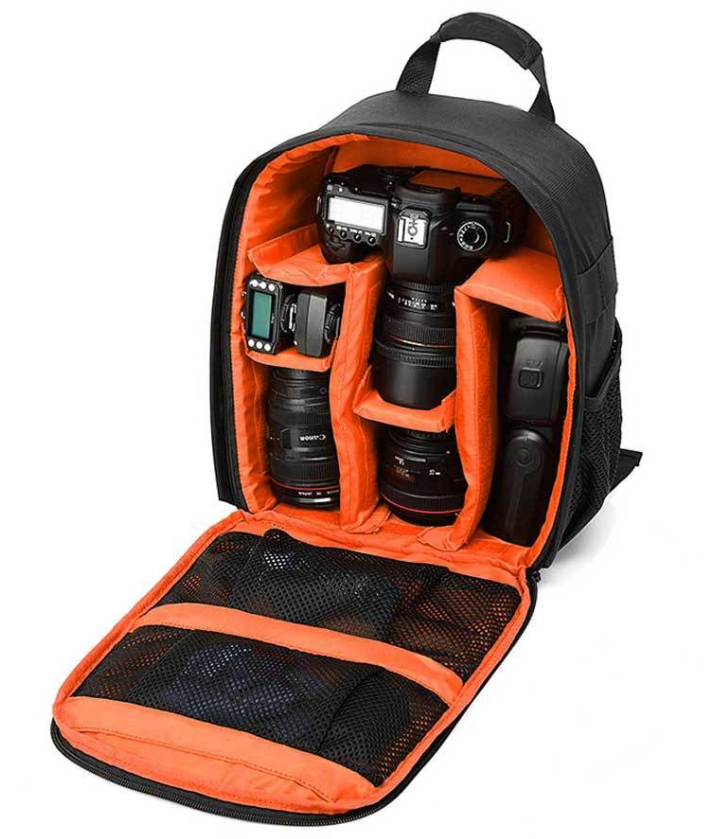 Jack Brown Waterproof Camera Backpack - Orange